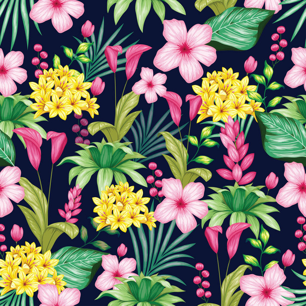 Beautiful vintage floral seamless pattern - Vetor, Imagem