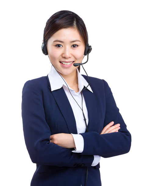 Call center operator business woman - Photo, Image