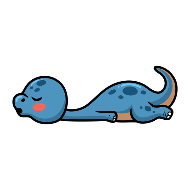 Векторна ілюстрація Милий маленький динозавр мультфільм спить
 - Вектор, зображення