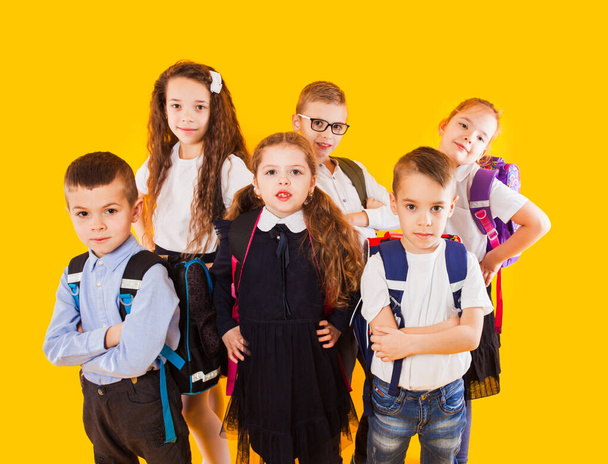 Happy kids, boys and girls, ready back to school - Fotó, kép