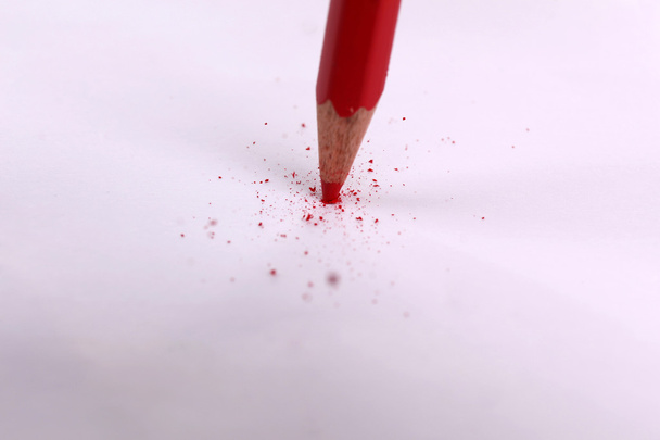 Breaking red pencil - Фото, изображение