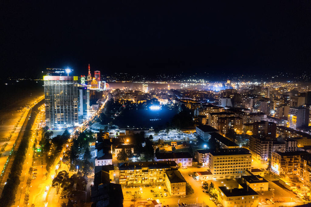 Aerial view of night Batumi, Adjara, Georgia - Foto, afbeelding