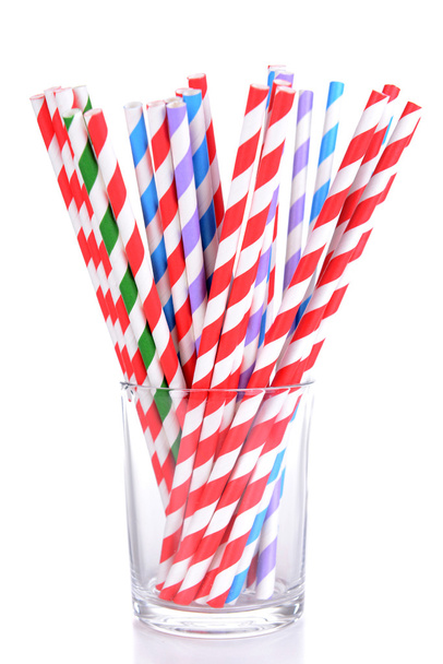Colorful straws in glass - Φωτογραφία, εικόνα