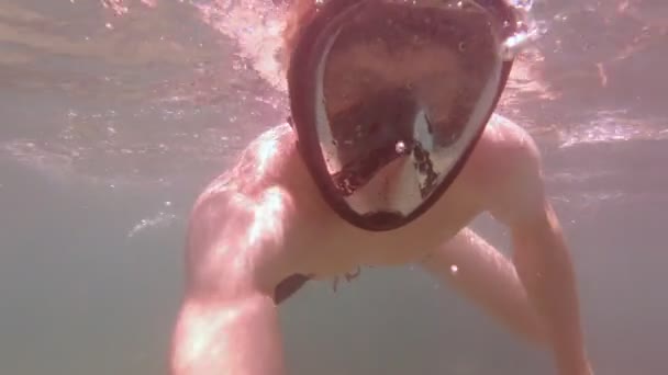 Masked Diver Diving - Footage, Video