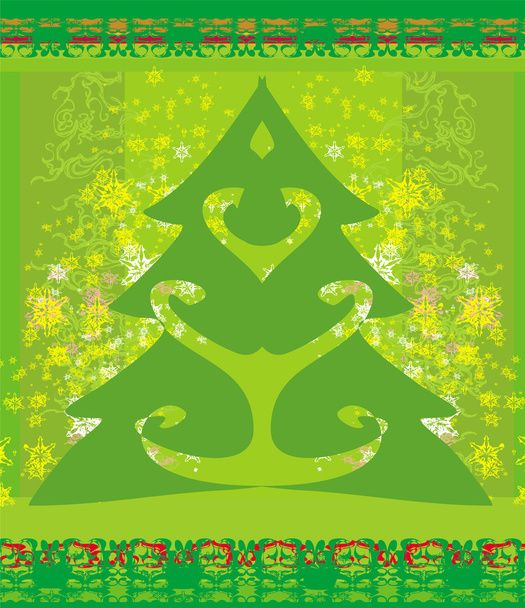 Рождественский фон с елкой - Вектор,изображение