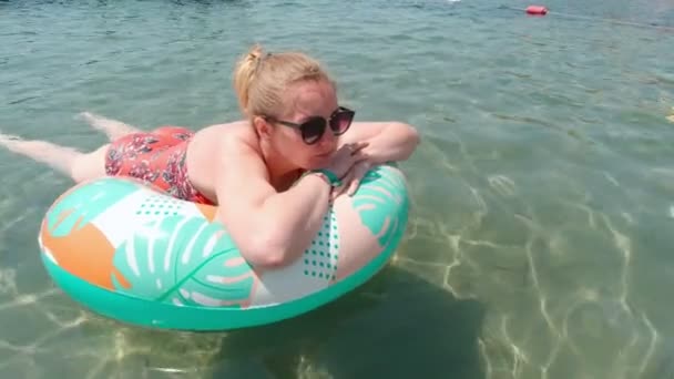 Woman On An Inflatable Ring - Footage, Video