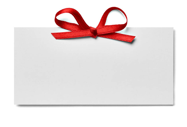 ribbon bow card note chirstmas celebration greeting invitation - Photo, Image