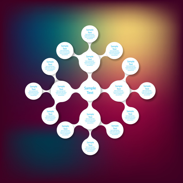 metaball színes kerek ábra infographics - Vektor, kép