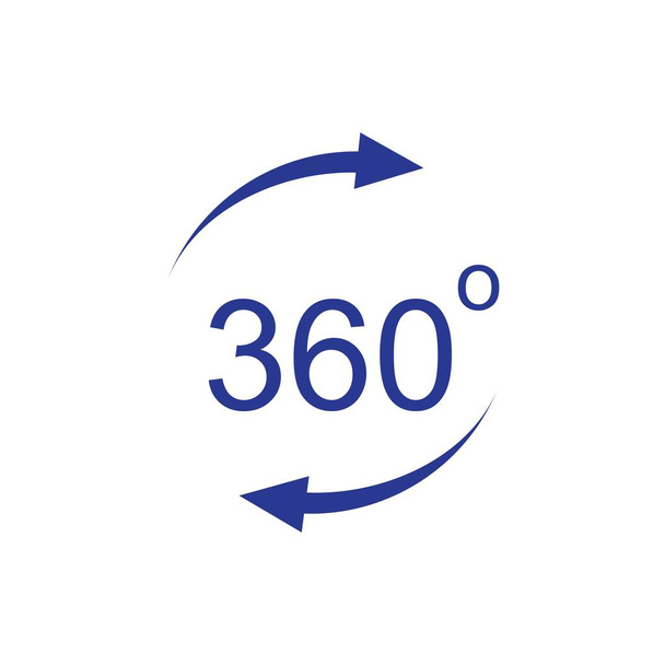 360 Šablona návrhu vektoru pro ikony stupňů - Vektor, obrázek