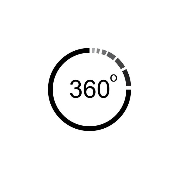 360 Degrees icon vector design template - Vector, Image