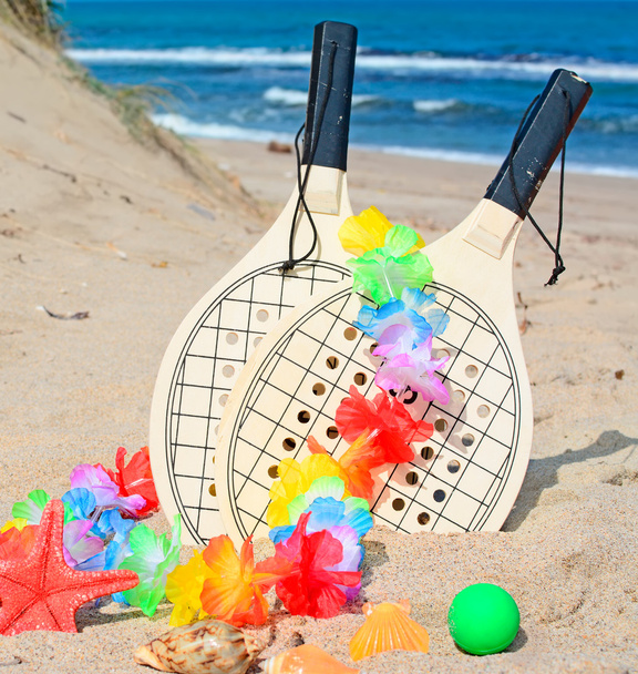 rackets by the shore - Photo, Image