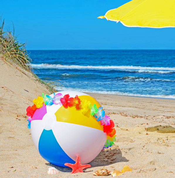 necklace on a beach ball - Photo, Image