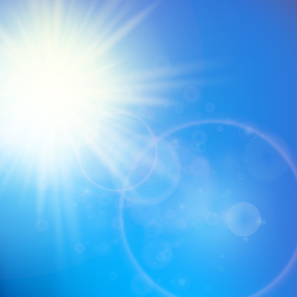 Sun with lens flare template - Vector, Image