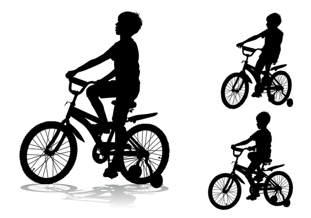 Niño en bicicleta
   - Vector, imagen