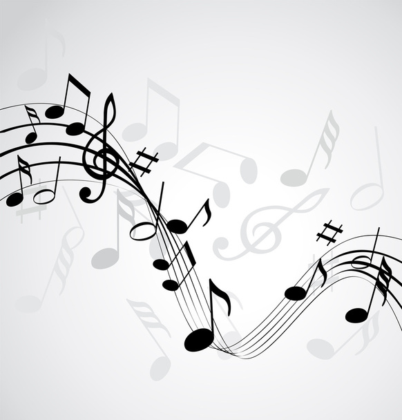 Music notes background - Vector, Image