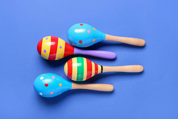 Mexican maracas on color background - Photo, Image