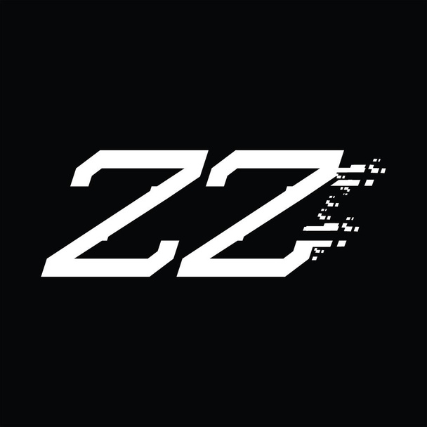 ZZ Logo monogram abstract speed technology blackground design template - Vector, Image