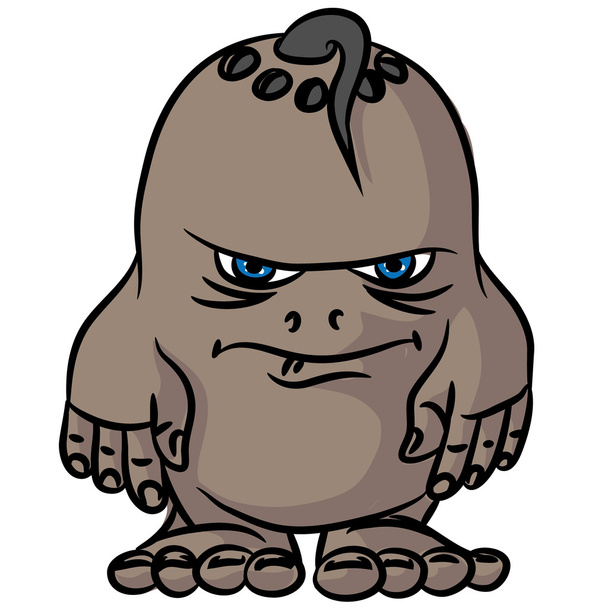 Small drawing an angry monster. - Vector, Image
