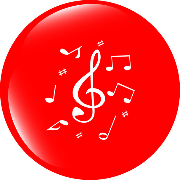 music round glossy web icon on white background - Фото, изображение