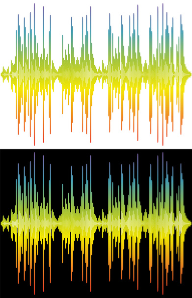 Szivárvány pulzus zenelejátszó elszigetelt fehér és fekete háttérrel. Audio színes hullám logó. Jpeg kiegyenlítő elem, tervezési szimbólum. - Fotó, kép