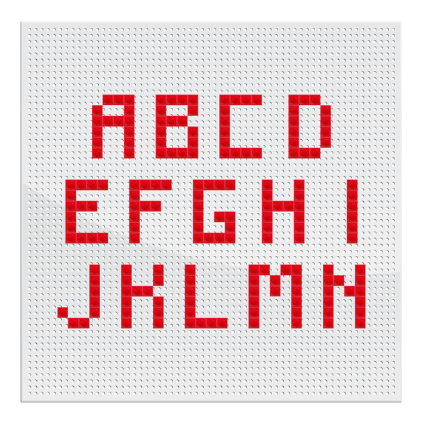Alfabeto rojo del mosaico Primera parte
 - Vector, imagen
