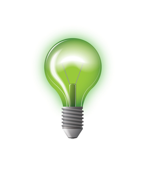 light bulb green vector illustration - Vektor, kép