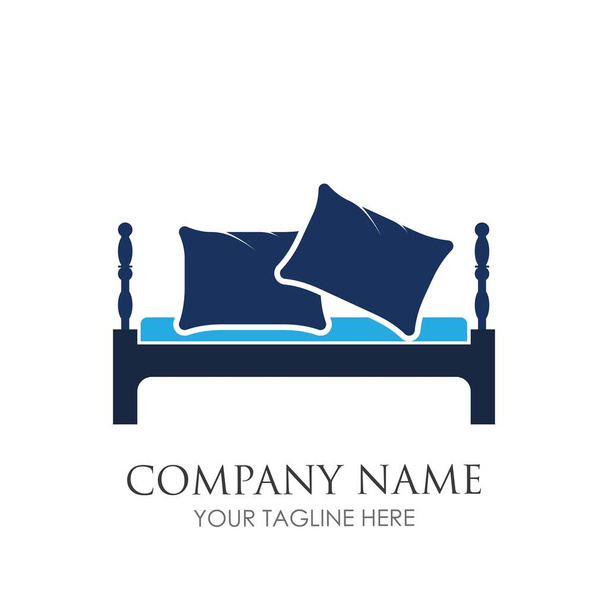 Дизайн векторного логотипа кровати. Вектор логотипа кровати - Вектор,изображение