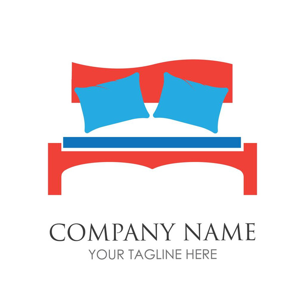 Дизайн векторного логотипа кровати. Вектор логотипа кровати - Вектор,изображение