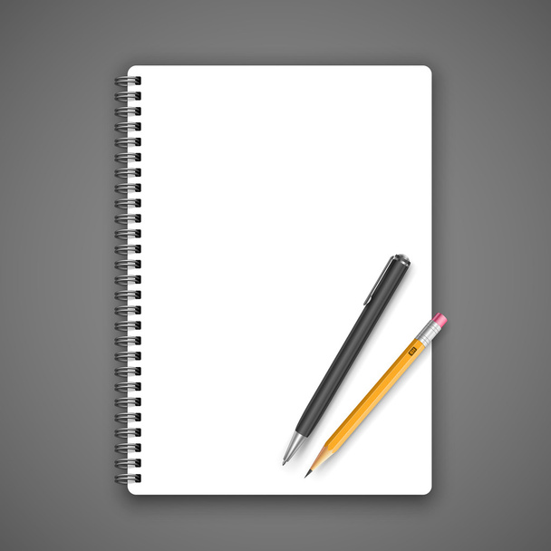 Notebook and pencil - Wektor, obraz