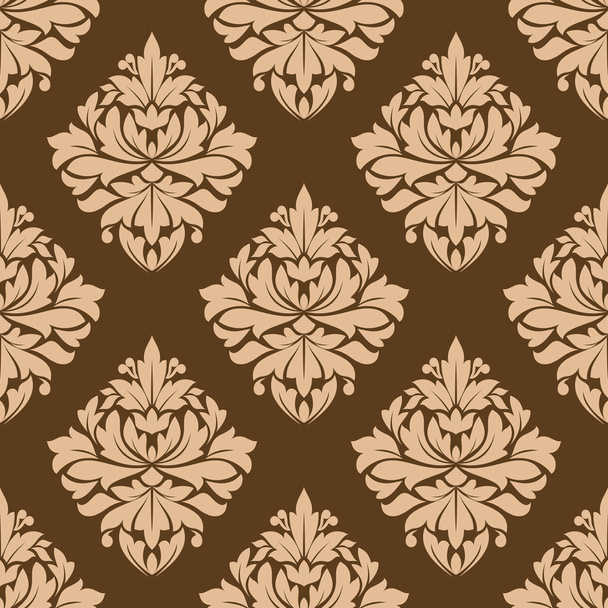 Floral naadloze bruin arabesque patroon - Vector, afbeelding