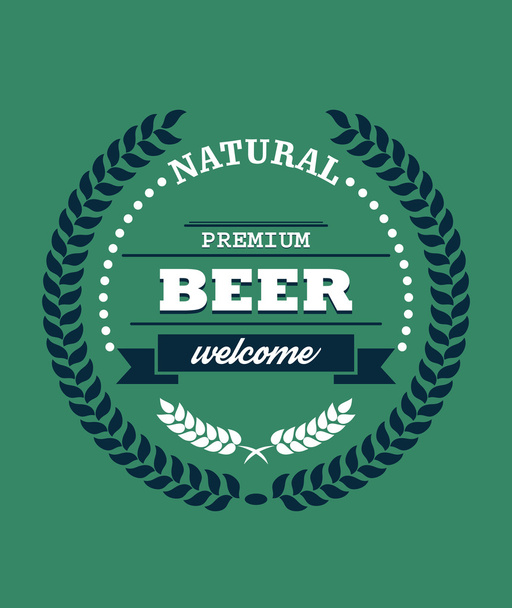 Etiqueta de cerveza Premium Natural
 - Vector, Imagen