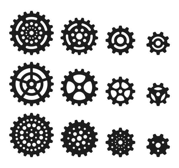 Equipo de engranajes. Vector icono cogwheel colección - Vector, imagen