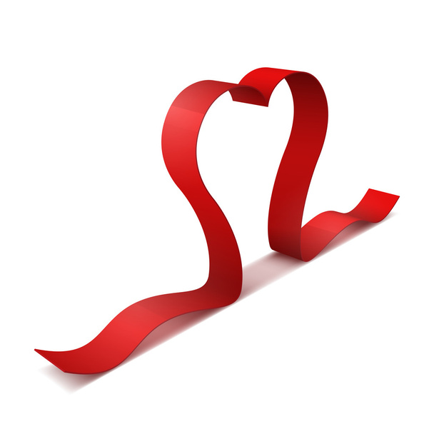 Ribbon red heart - Vector, Image