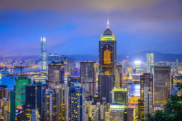 hong kong Kína city skyline - Fotó, kép