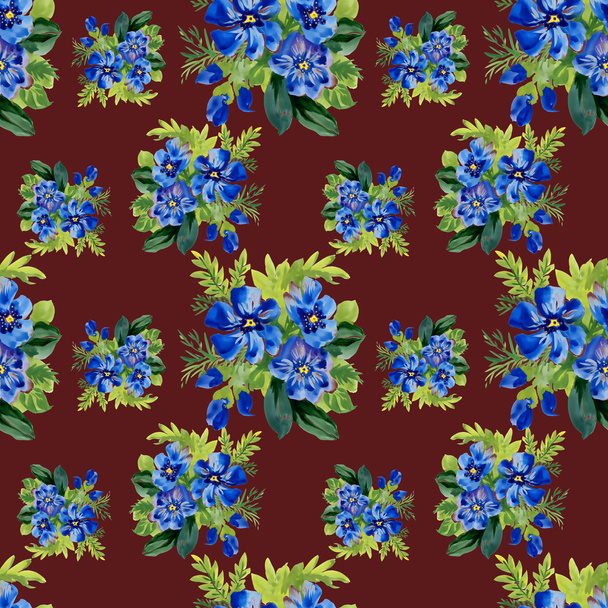 Periwinkle flowers pattern - Valokuva, kuva