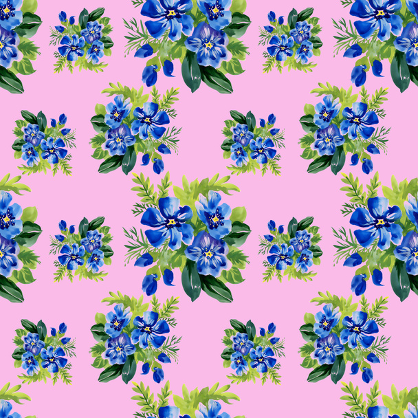Periwinkle flowers pattern - Φωτογραφία, εικόνα