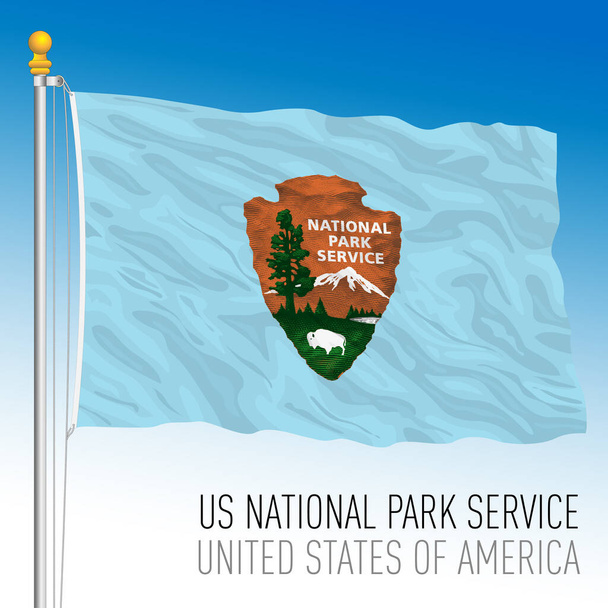 ABD Ulusal Park Hizmetleri bayrağı, Amerika Birleşik Devletleri, vektör illüstrasyonu - Vektör, Görsel