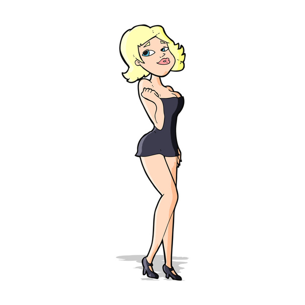 cartone animato donna attraente in abito corto
 - Vettoriali, immagini
