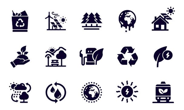 Ecology Icon Set vector design  - Vetor, Imagem