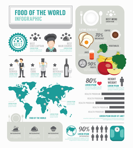 Infographic bedrijf van levensmiddelen sjabloonontwerp - Vector, afbeelding