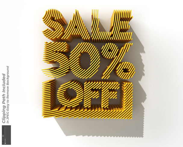 3D vykreslování Abstrakt 50% prodej vypnuto Discount Banner Pen Tool Vytvořeno ořezávání cesta zahrnuta v JPEG Snadné kompozitní. - Fotografie, Obrázek