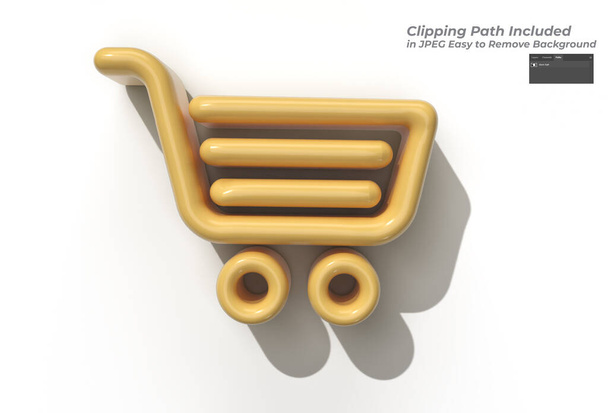 Winkelwagen Pen Tool Created Clipping Path Inbegrepen in JPEG Gemakkelijk samen te stellen. - Foto, afbeelding