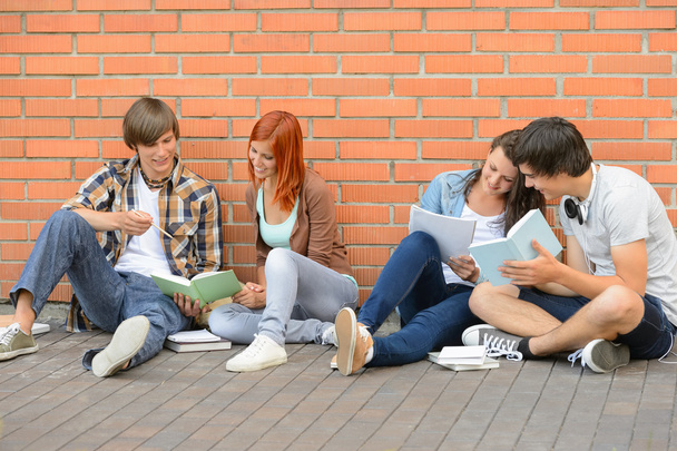 Group of students with books hanging out  - Foto, imagen