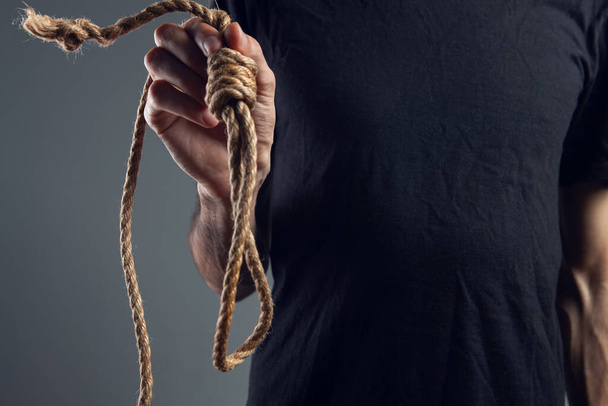 holding a rope for the gallows - Photo, Image
