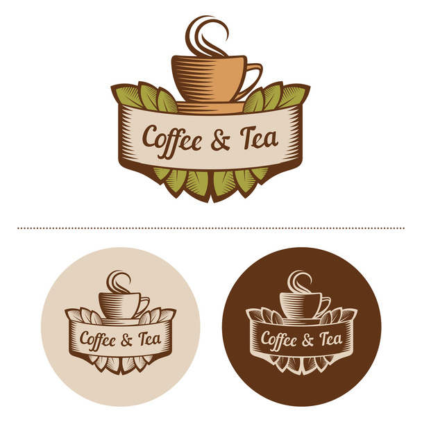 Coffee And Tea Logo Template - Vektör, Görsel