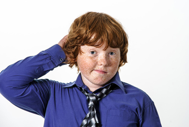 Freckled red-hair boy - 写真・画像