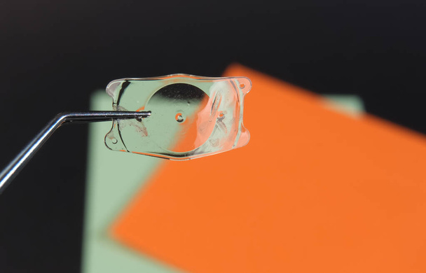 closeup photo of the implantable collamer lens ICL for treating  - Photo, Image