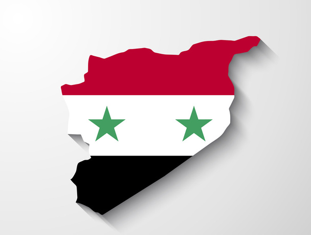 Mapa de Siria con presentación del efecto sombra
 - Vector, imagen