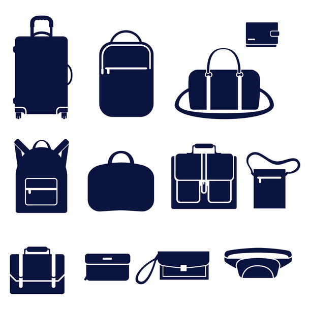 Diferentes tipos de bolsos de hombre
 - Vector, imagen