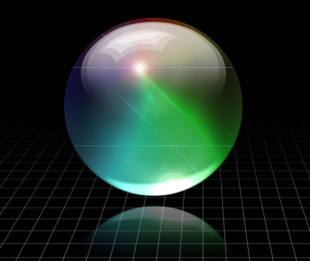 Sphere in emply space. 3D rendering - Фото, изображение